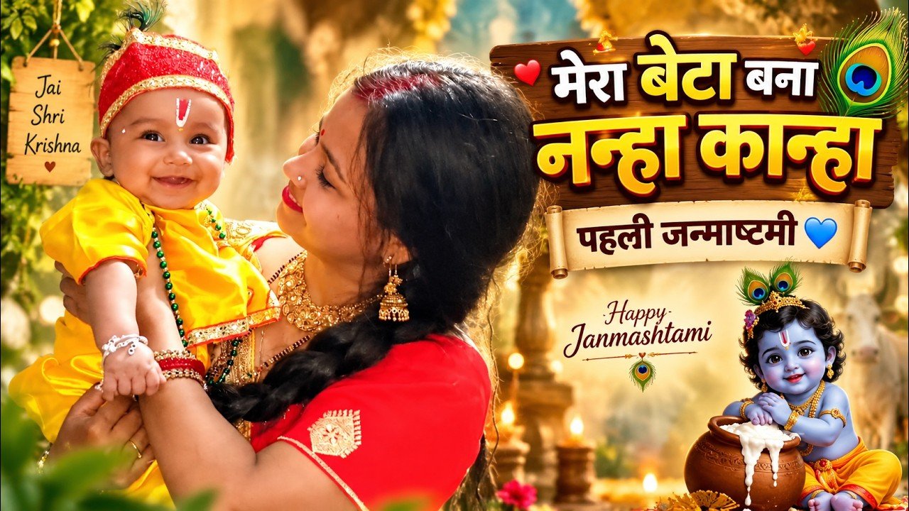 नन्हे कान्हा की पहली जन्माष्टमी Baby Krishna Cute Kanha Look