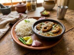 Bihari Rohu Fish Curry With Rice 300x224